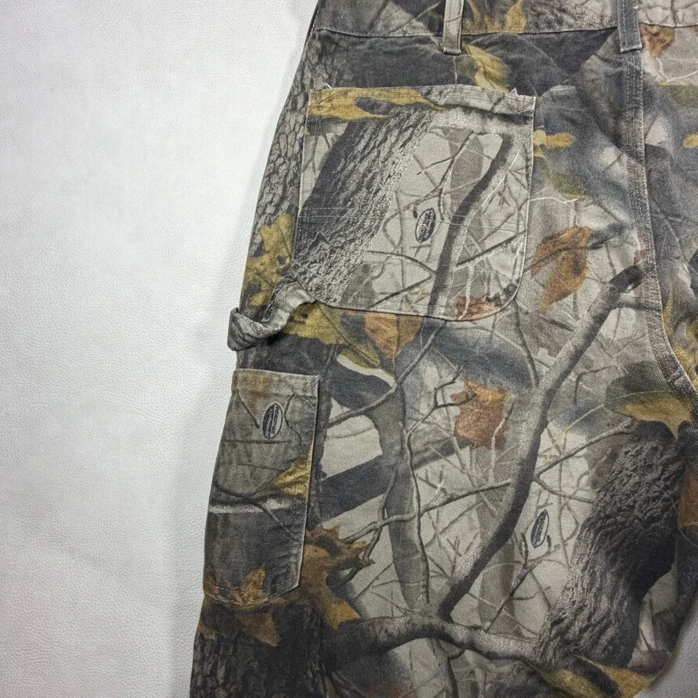 Carhartt Mens Realtree Hardwoods Camo Work Pants Straight Leg 36x30 Brown Grey